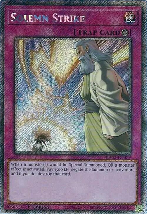 Solemn Strike (Platinum Secret Rare) (2079) (RA02) - YuGiOh Single
