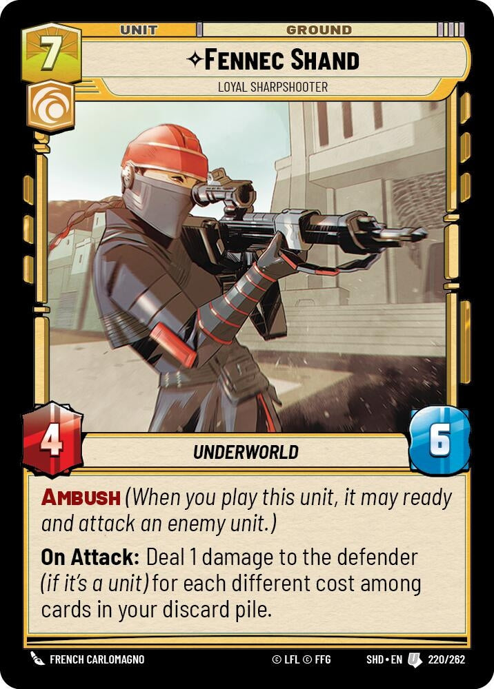 Fennec Shand - Loyal Sharpshooter (220) (SHD) - Star Wars: Unlimited Single