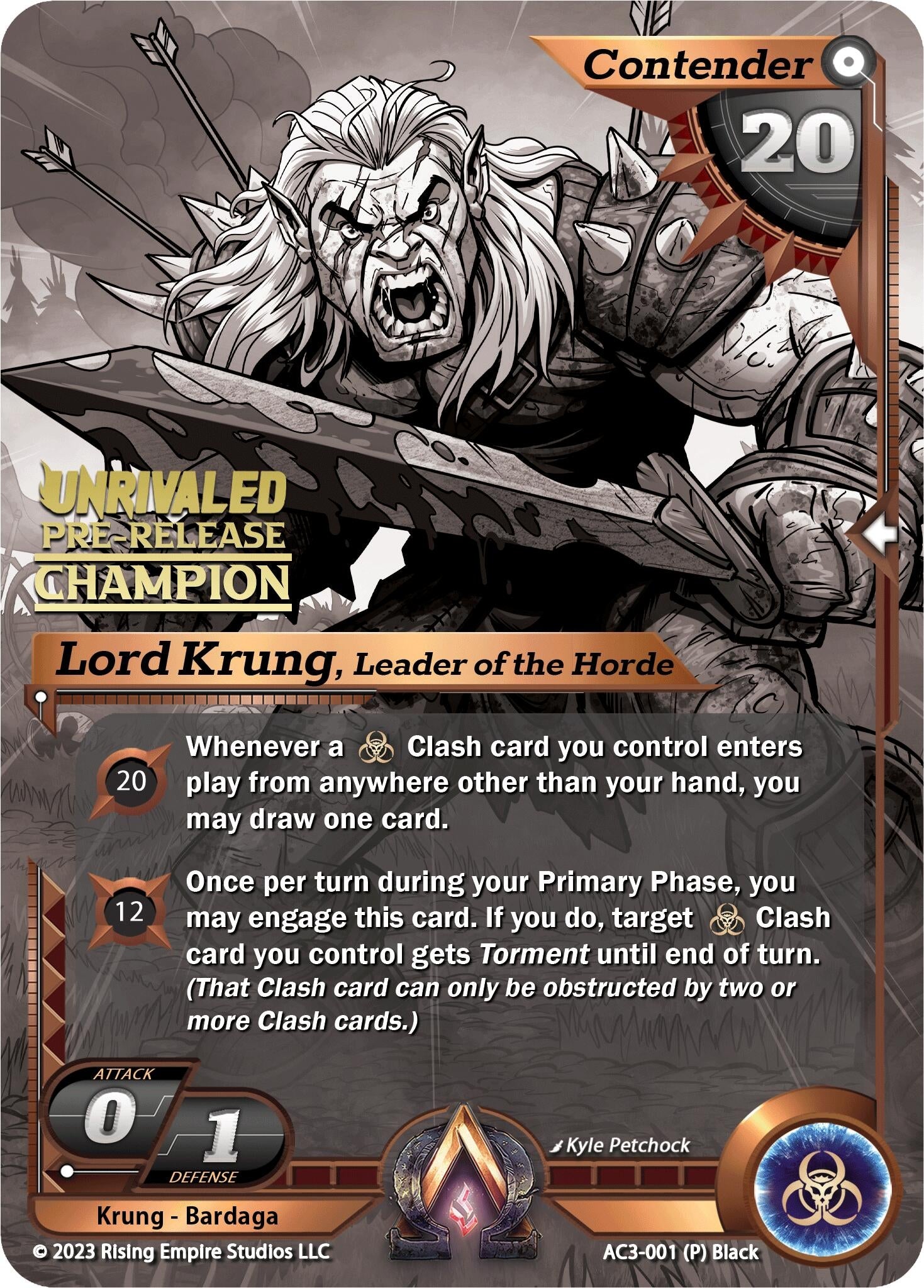 Lord Krung Leader of the Horde (Pre-Release Champion) (3001) [AC3] - Alpha Clash Single