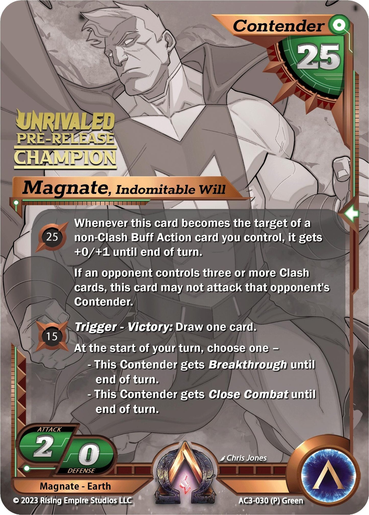 Magnate Indomitable Will (Pre-Release Champion) (3030) [AC3] - Alpha Clash Single