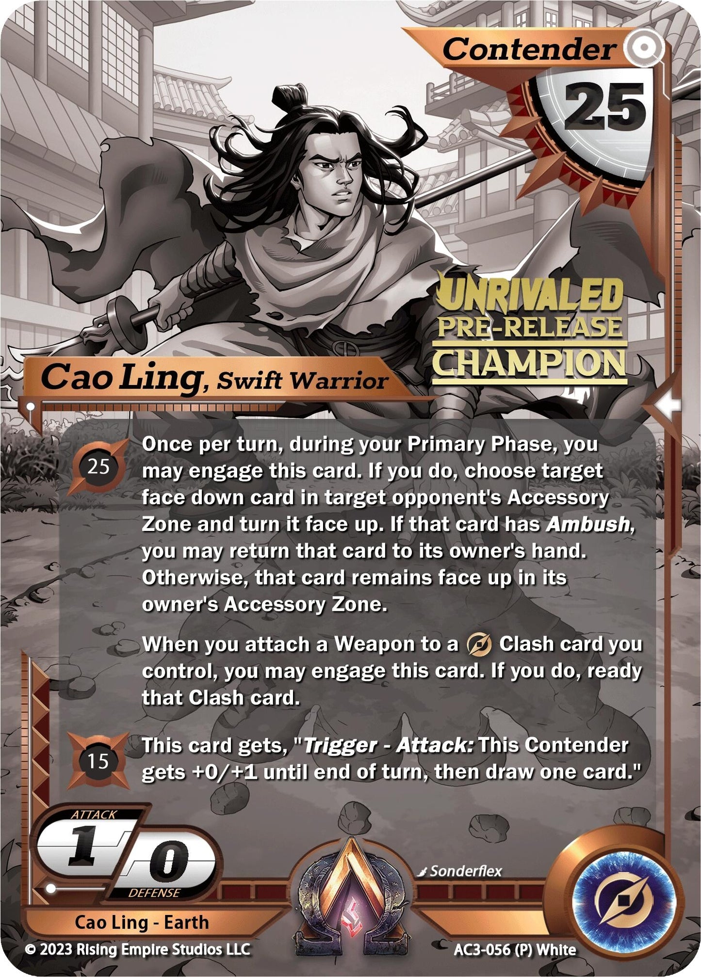 Cao Ling Swift Warrior (Pre-Release Champion) (3056) [AC3] - Alpha Clash Single