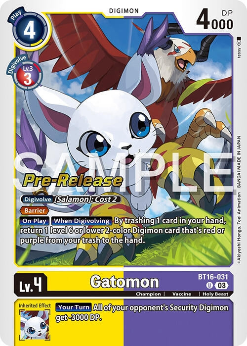 Gatomon (16031) [BT16_PR] - Digimon Card Game Single