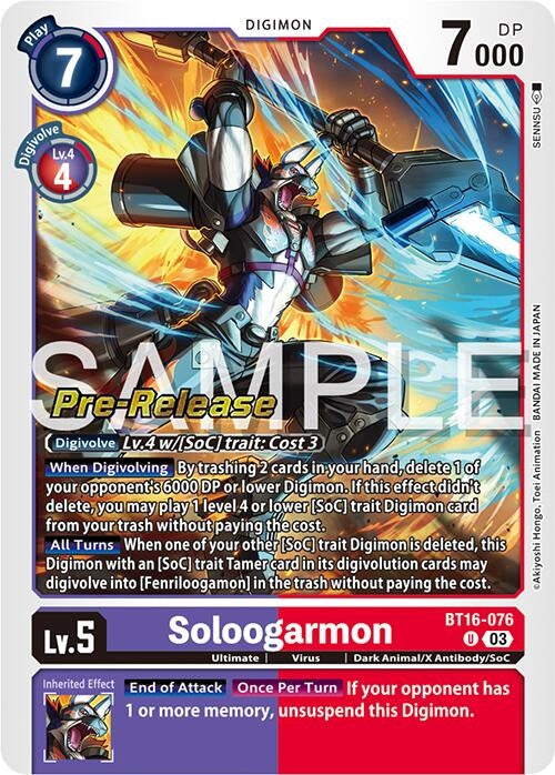 Soloogarmon (16076) [BT16_PR] - Digimon Card Game Single
