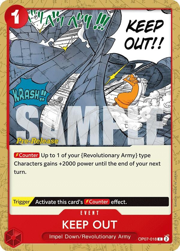 Keep Out (7018) (OP07 PRE) - One Piece Card Game Single