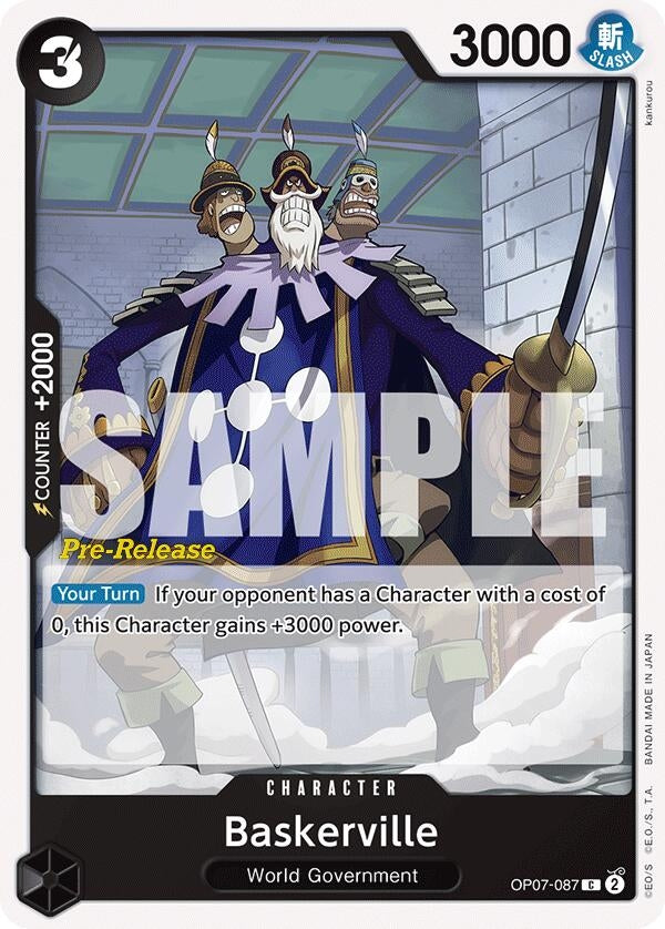 Baskerville (7087) (OP07 PRE) - One Piece Card Game Single