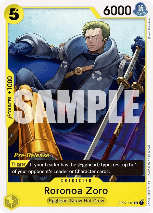 Roronoa Zoro (113) (7113) (OP07 PRE) - One Piece Card Game Single