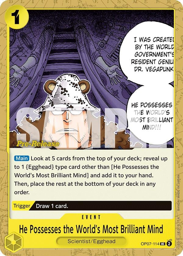 He Possesses the World’s Most Brilliant Mind (7114) (OP07 PRE) - One Piece Card Game Single