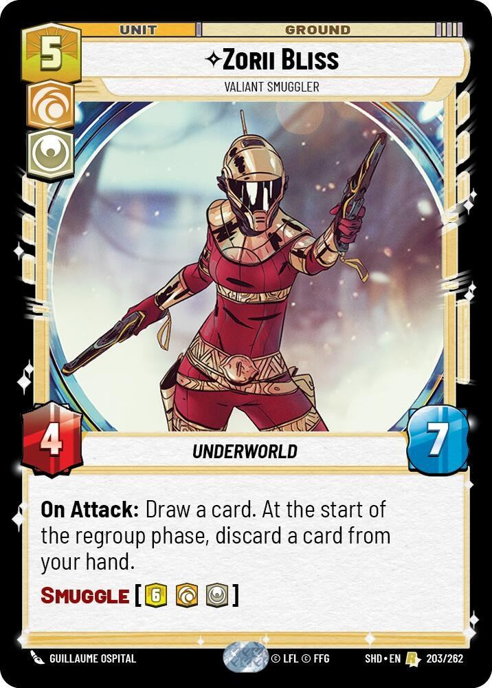 Zorii Bliss - Valiant Smuggler (203) (SHD) - Star Wars: Unlimited Single