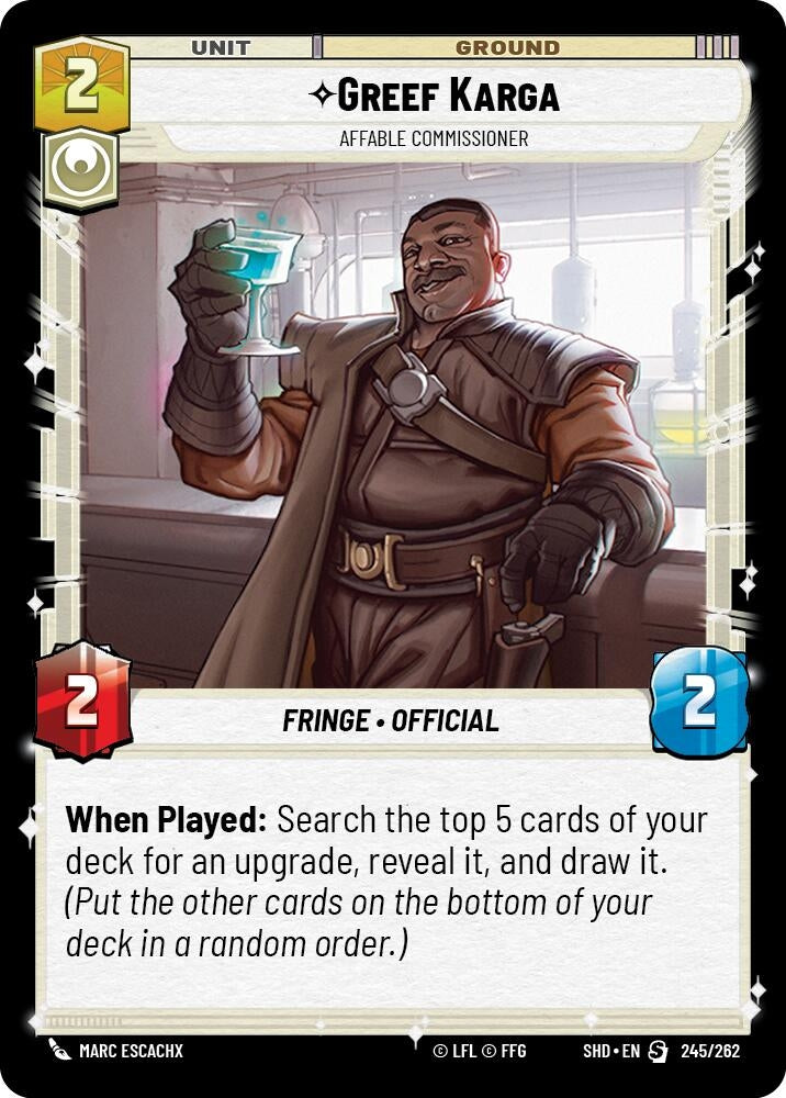 Greef Karga - Affable Commissioner (245) (SHD) - Star Wars: Unlimited Single