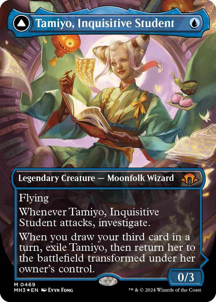Tamiyo Inquisitive Student (Borderless) (Textured Foil) (469) [MH3] - MTG Single