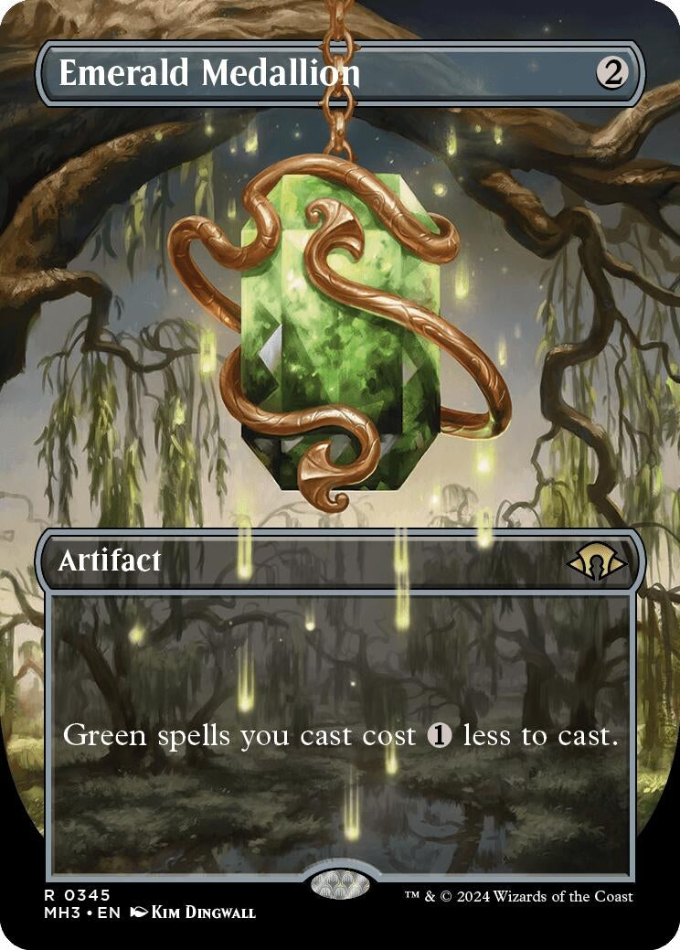 Emerald Medallion (Borderless) (345) [MH3] - MTG Single