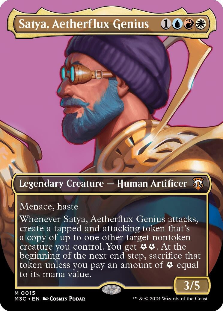 Satya Aetherflux Genius (Borderless) (15) [M3C] - MTG Single
