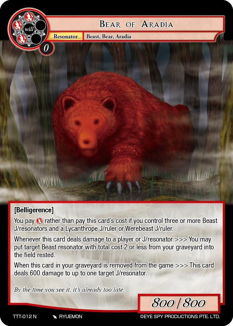 Bear of Aradia (12) [TTT] - Force of Will Single