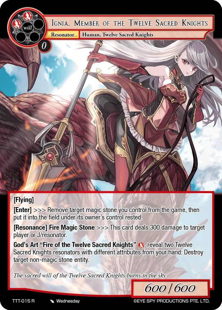 Ignia Member of the Twelve Sacred Knights (15) [TTT] - Force of Will Single