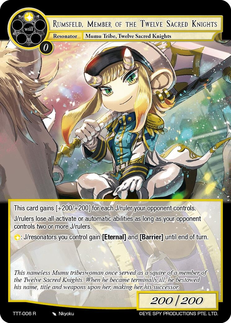 Rumsfeld Member of the Twelve Sacred Knights (6) [TTT] - Force of Will Single