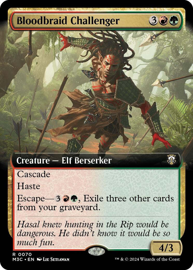 Bloodbraid Challenger (Extended Art) (Ripple Foil) (70) [M3C] - MTG Single