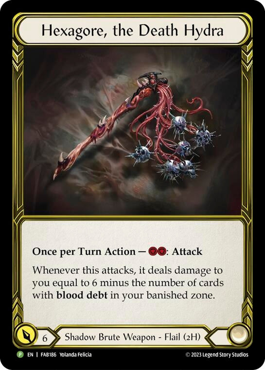 Hexagore the Death Hydra - FAB186 (Golden) (186) [PR] - Flesh and Blood TCG Single
