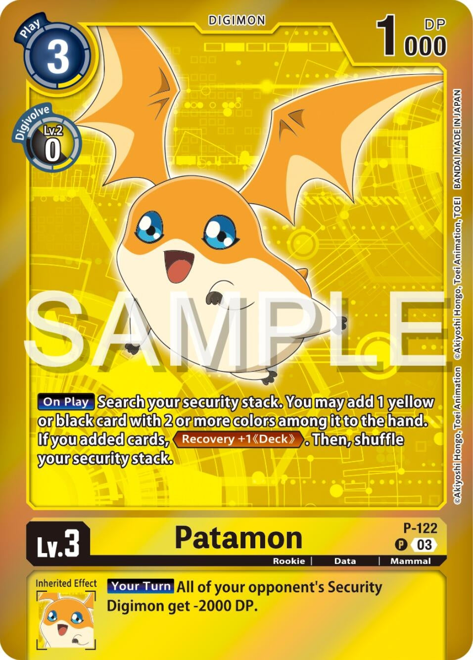 Patamon - P-122 (Digimon Adventure Box 2024) (122) [D-PR] - Digimon Card Game Single