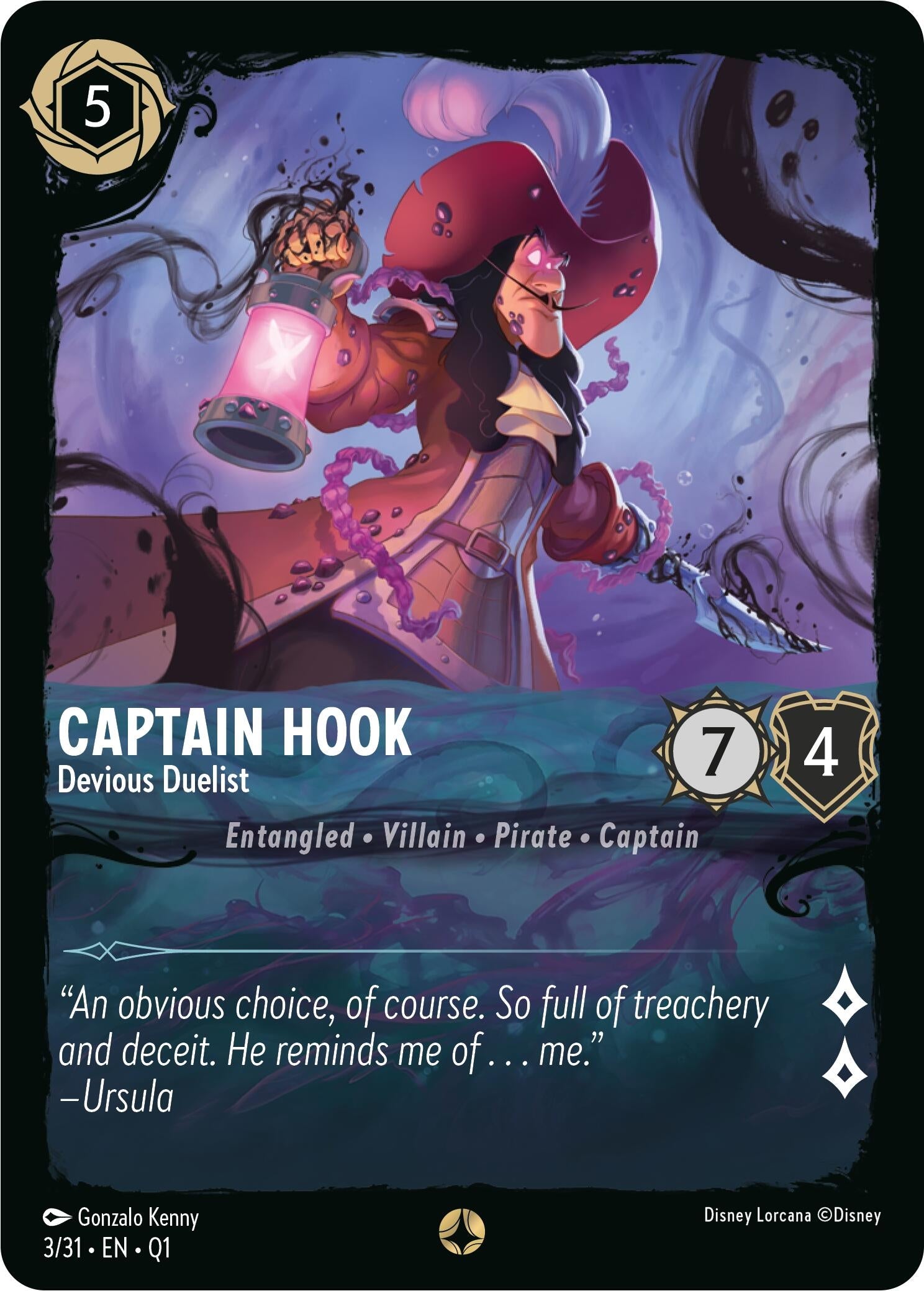 Captain Hook - Devious Duelist (3) (Q1) - Disney Lorcana Single