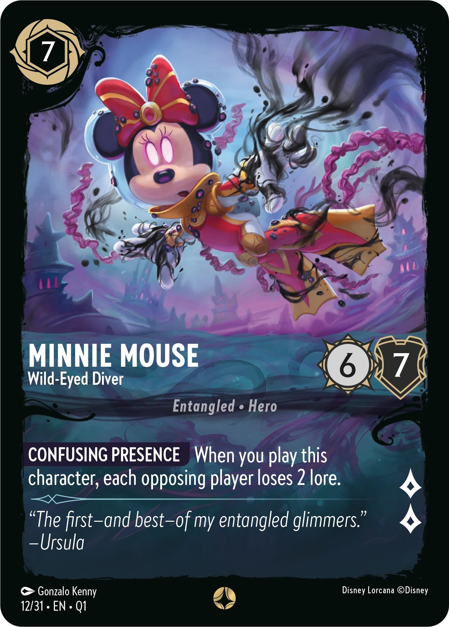 Minnie Mouse - Wild-Eyed Diver (12) (Q1) - Disney Lorcana Single