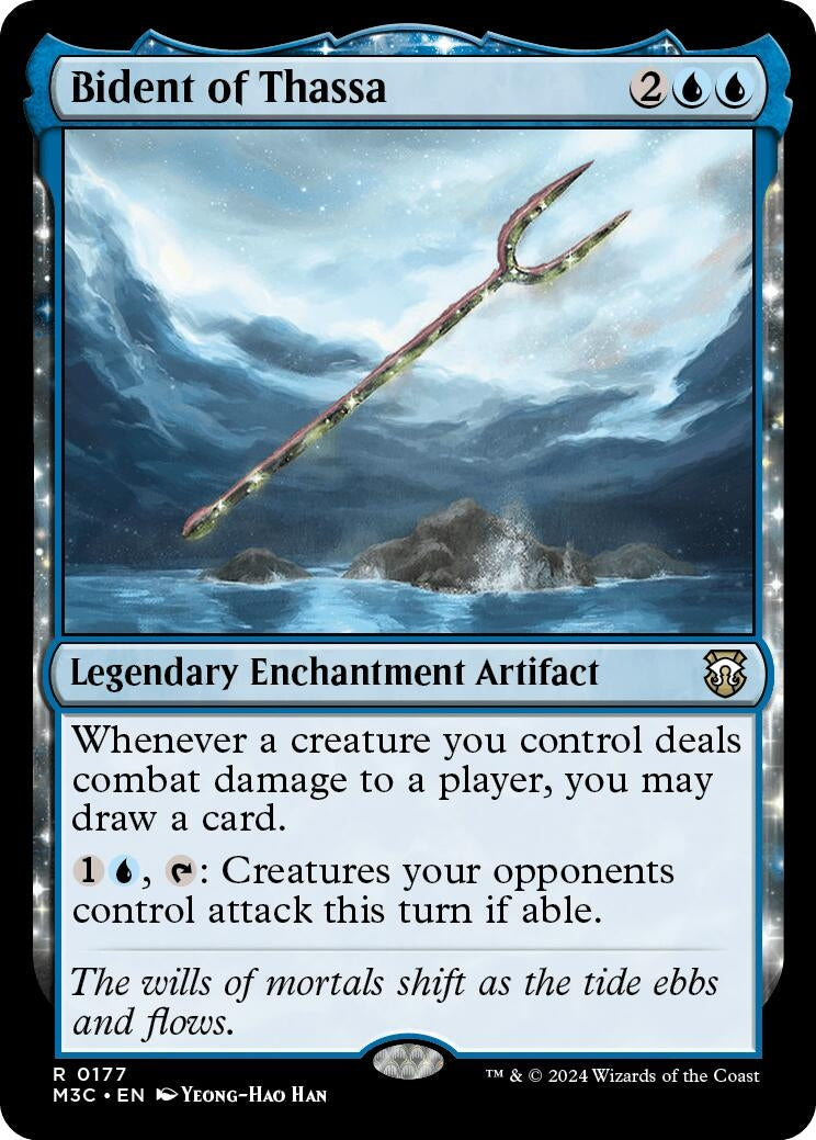 Bident of Thassa (Ripple Foil) (177) [M3C] - MTG Single