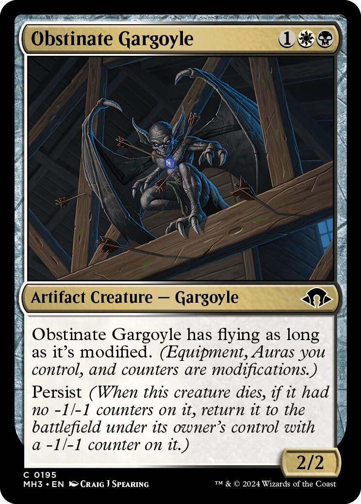 Obstinate Gargoyle (195) [MH3] - MTG Single