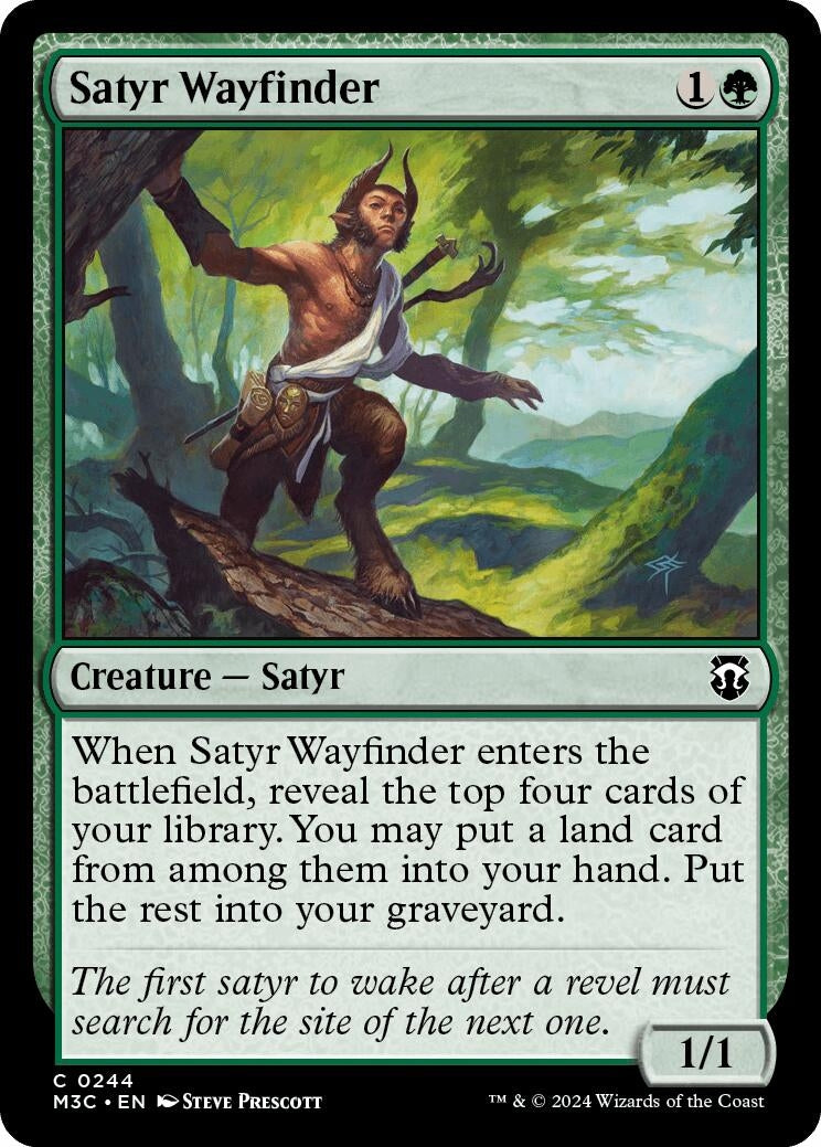 Satyr Wayfinder (Ripple Foil) (244) [M3C] - MTG Single