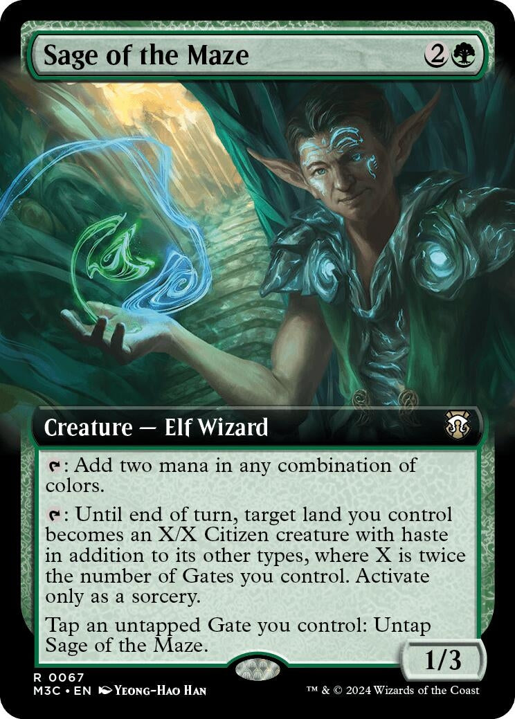 Sage of the Maze (Extended Art) (Ripple Foil) (67) [M3C] - MTG Single