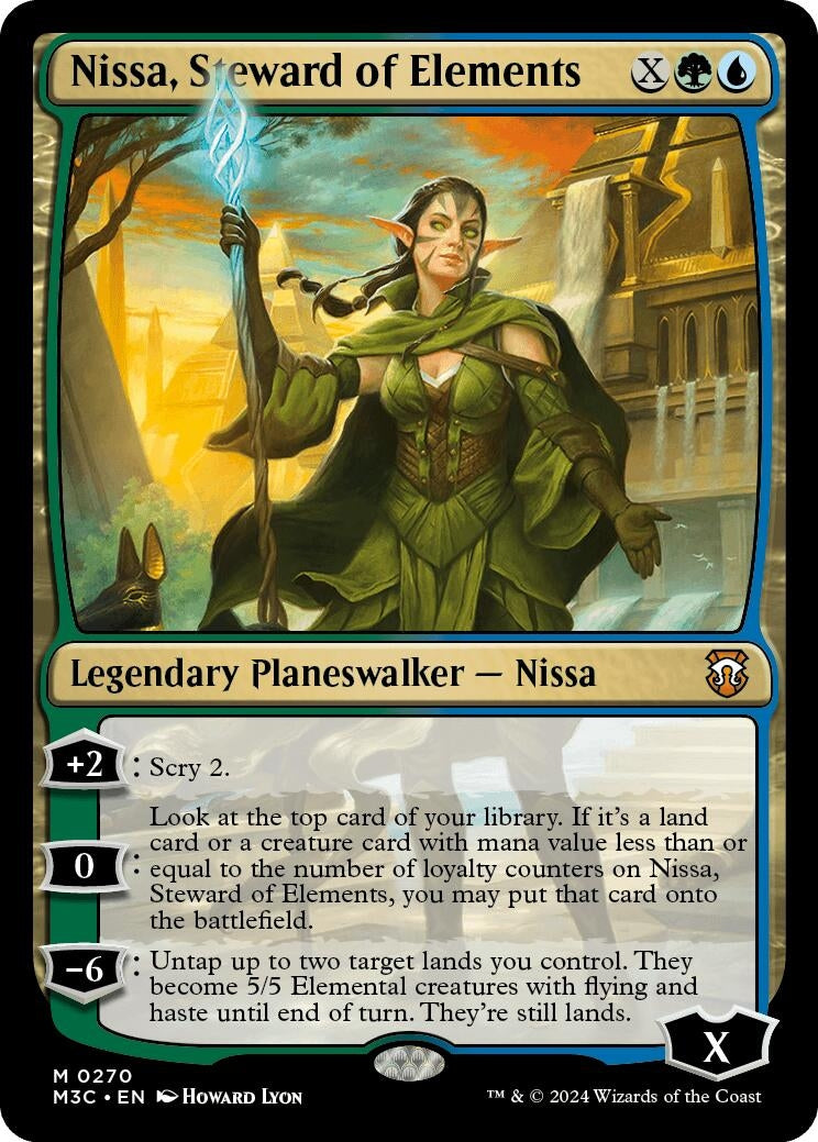 Nissa Steward of Elements (Ripple Foil) (270) [M3C] - MTG Single