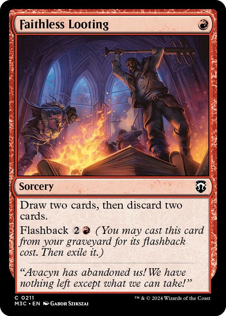 Faithless Looting (Ripple Foil) (211) [M3C] - MTG Single