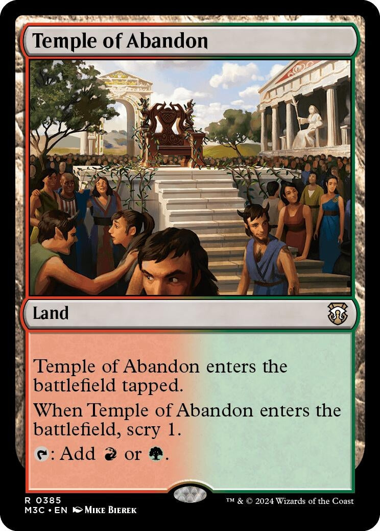 Temple of Abandon (Ripple Foil) (385) [M3C] - MTG Single