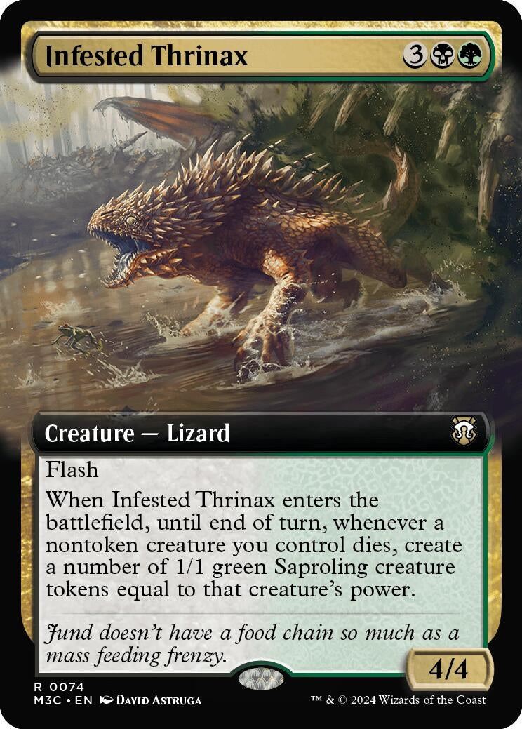Infested Thrinax (Extended Art) (Ripple Foil) (74) [M3C] - MTG Single