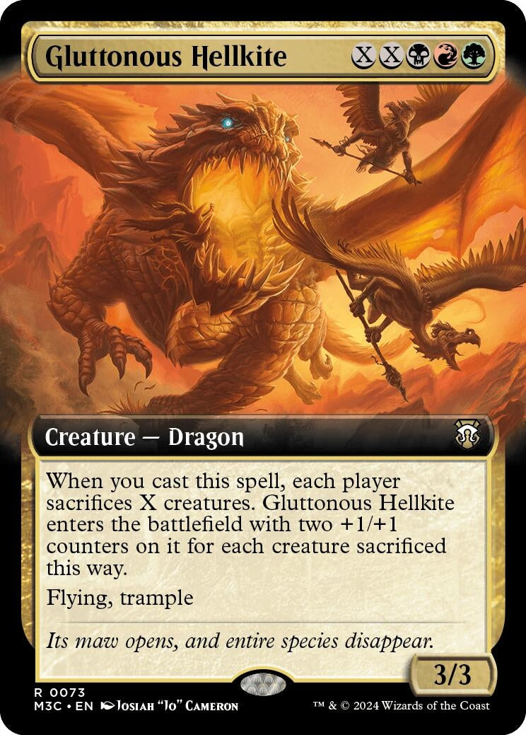 Gluttonous Hellkite (Extended Art) (73) [M3C] - MTG Single