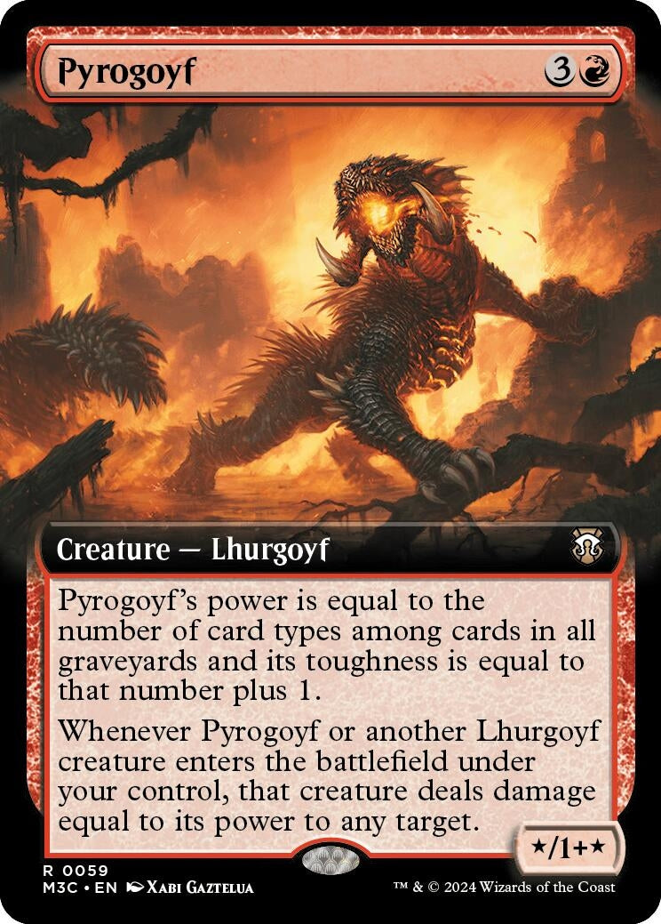 Pyrogoyf (Extended Art) (Ripple Foil) (59) [M3C] - MTG Single