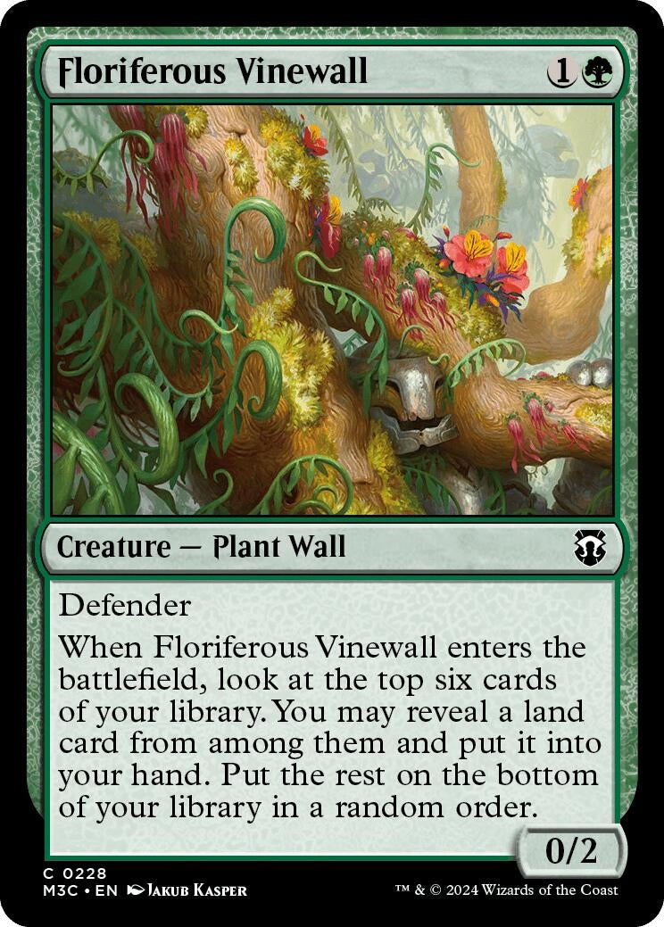 Floriferous Vinewall (Ripple Foil) (228) [M3C] - MTG Single