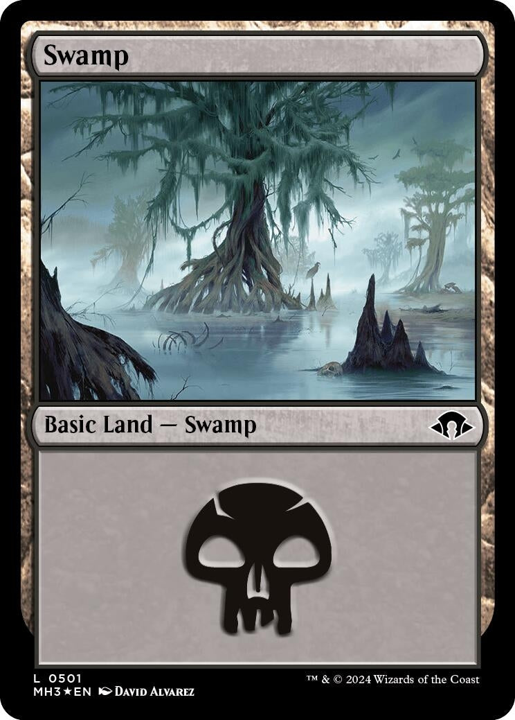 Swamp (0501) (Ripple Foil) (501) [MH3] - MTG Single