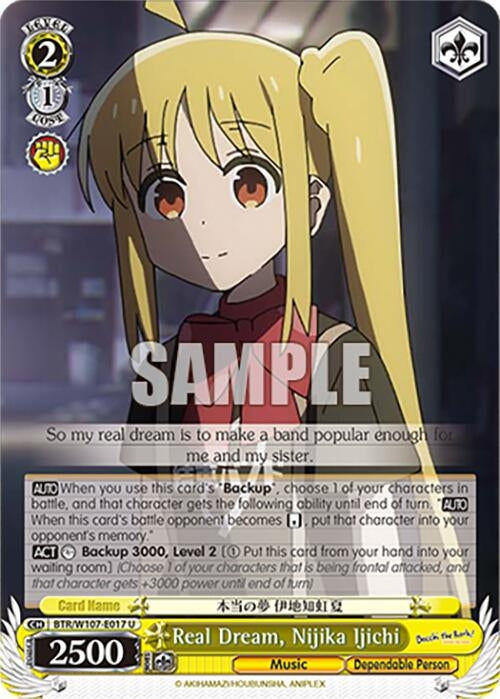 Real Dream Nijika Ijichi (107017) [BTR] - Weiss Schwarz Single