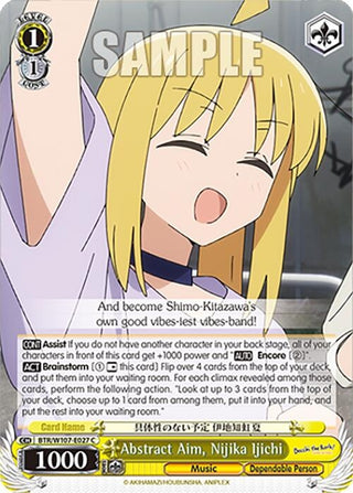 Abstract Aim Nijika Ijichi (107027) [BTR] - Weiss Schwarz Single