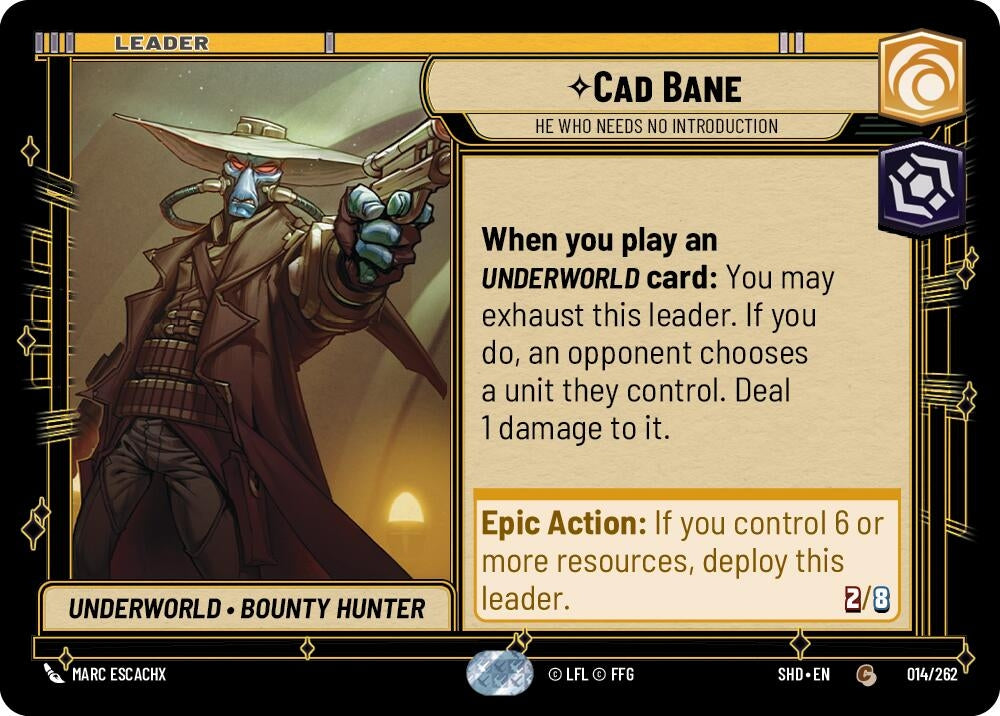 Cad Bane - He Who Needs No Introduction (14) (SHD) - Star Wars: Unlimited Single