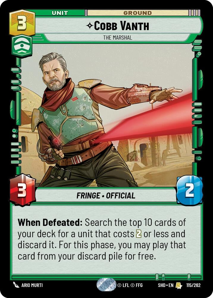 Cobb Vanth - The Marshal (115) (SHD) - Star Wars: Unlimited Single