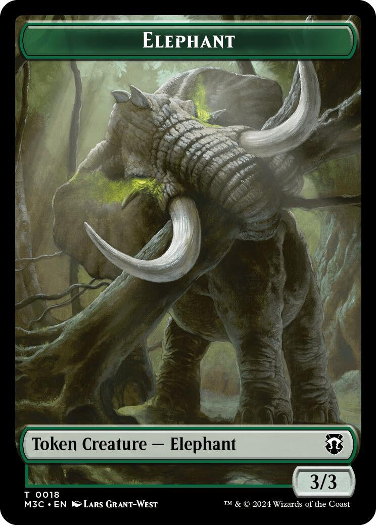Elephant // Zombie Double-Sided Token (0) [M3C] - MTG Single