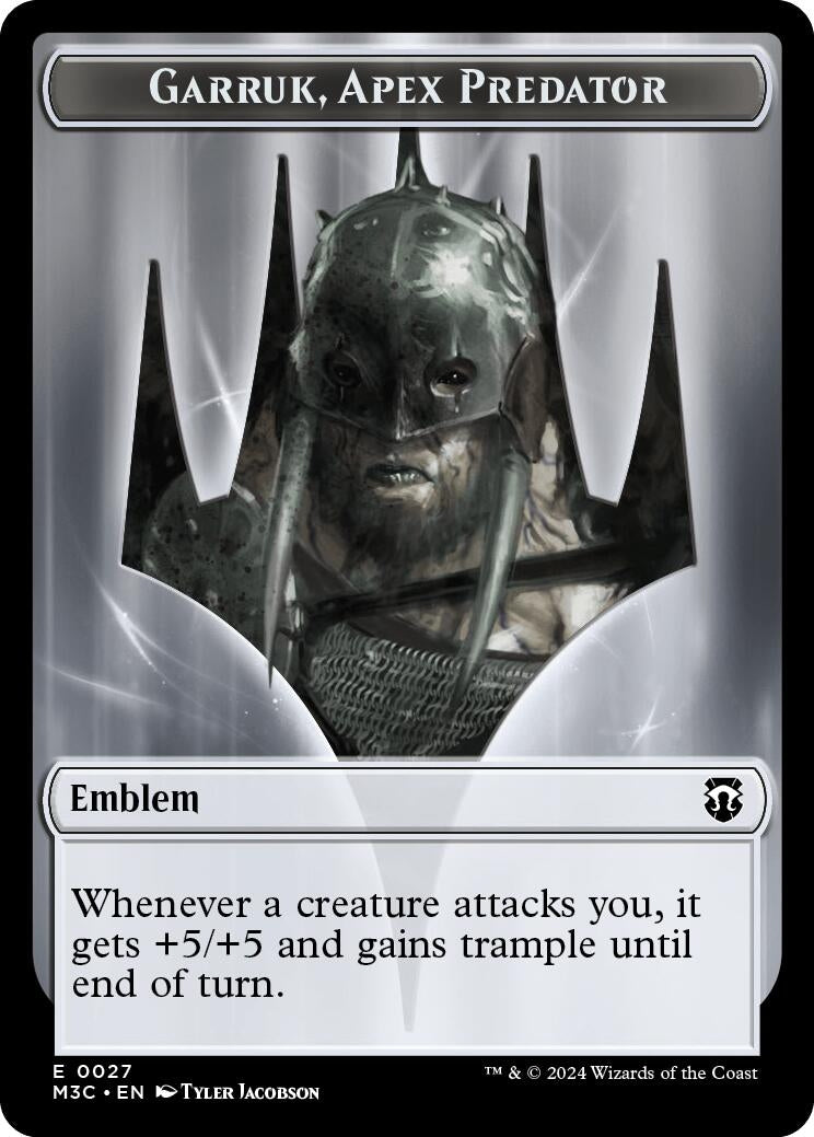 Emblem - Garruk Apex Predator // Saproling Double-Sided Token (0) [M3C] - MTG Single