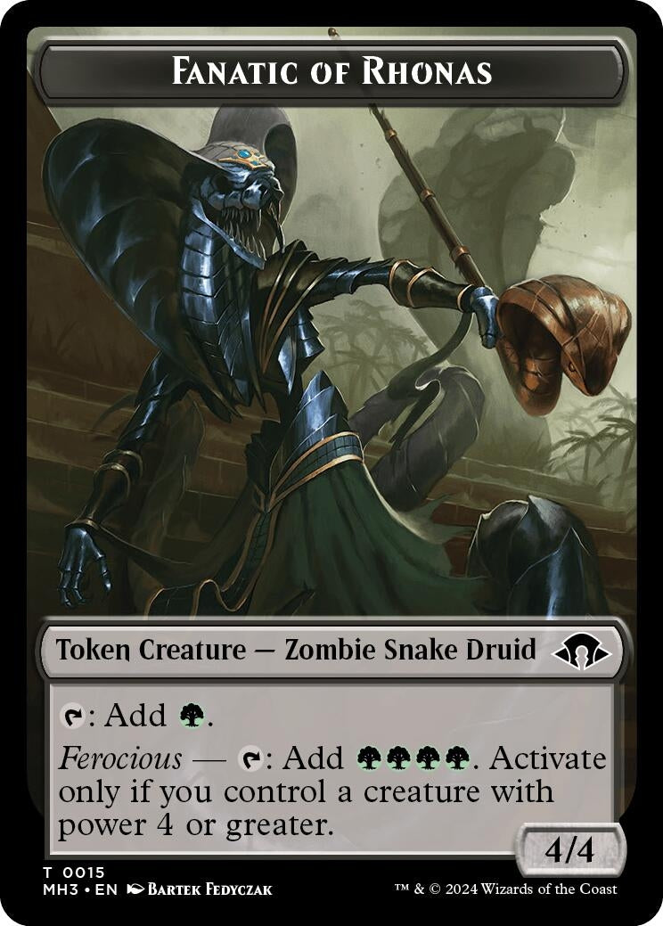 Fanatic of Rhonas // Energy Reserve Double-Sided Token (0) [MH3] - MTG Single