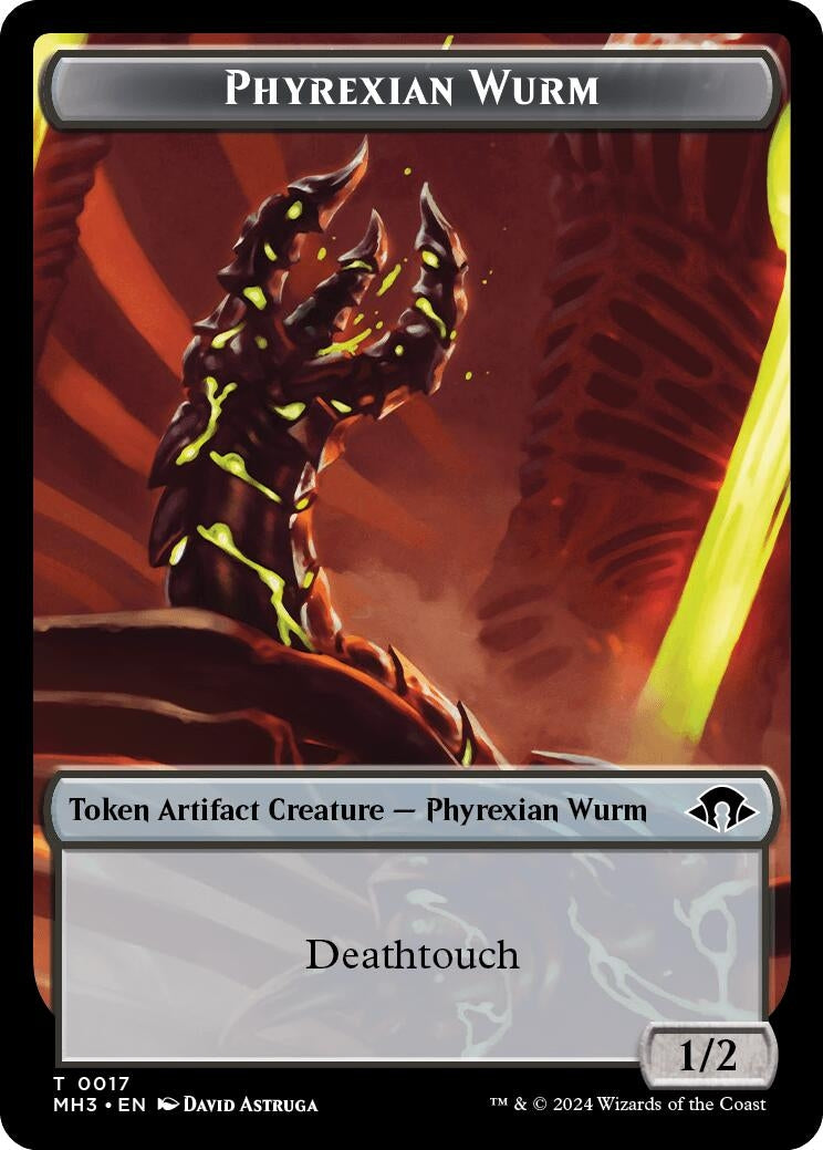 Phyrexian Wurm (0017) // Energy Reserve Double-Sided Token (0) [MH3] - MTG Single