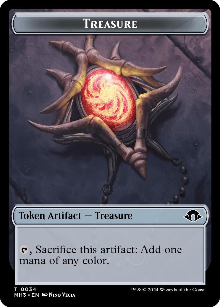 Treasure // Energy Reserve Double-Sided Token (0) [MH3] - MTG Single