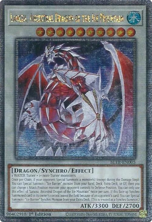 Lancea Ancestral Dragon of the Ice Mountain (Quarter Century Secret Rare) (5) (BLTR) - YuGiOh Single