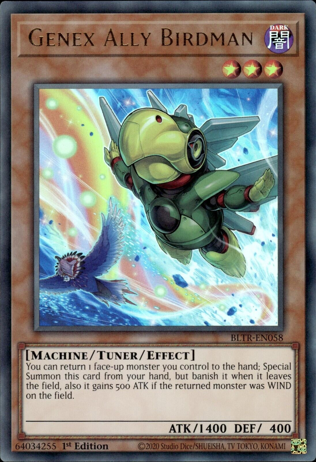 Genex Ally Birdman (Alternate Art) (58) (BLTR) - YuGiOh Single