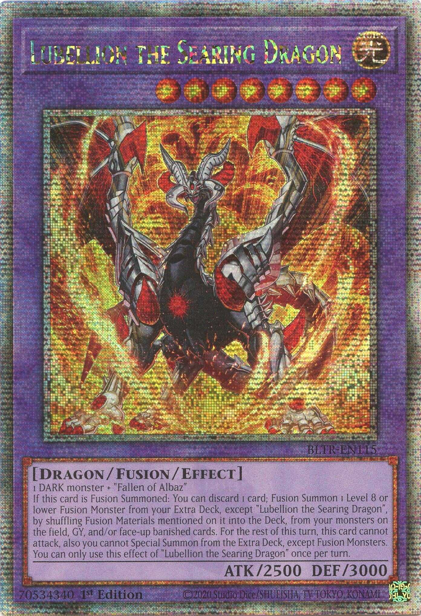 Lubellion the Searing Dragon (Quarter Century Secret Rare) (115) (BLTR) - YuGiOh Single