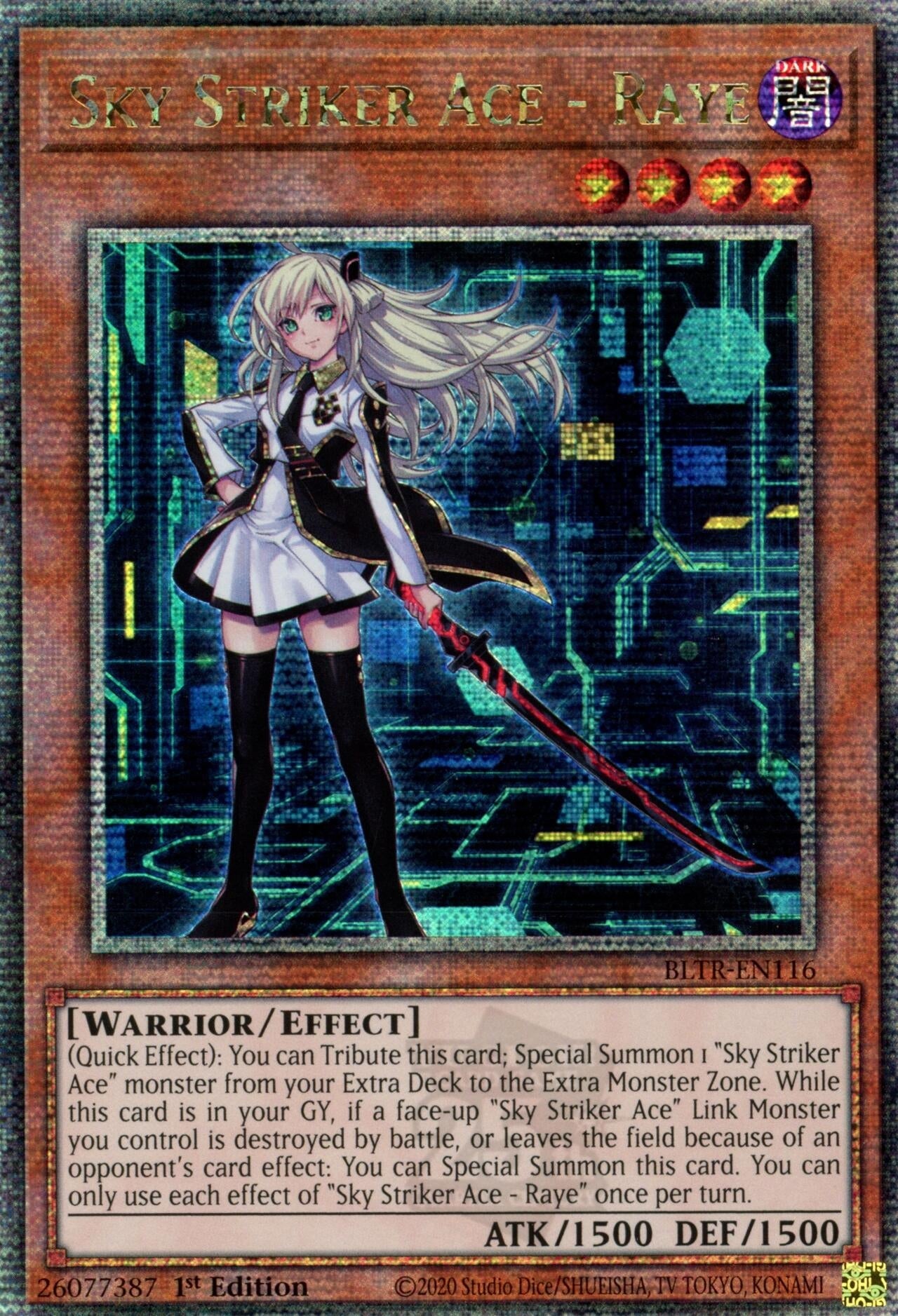 Sky Striker Ace - Raye (Alternate Art) (Quarter Century Secret Rare) (116) (BLTR) - YuGiOh Single
