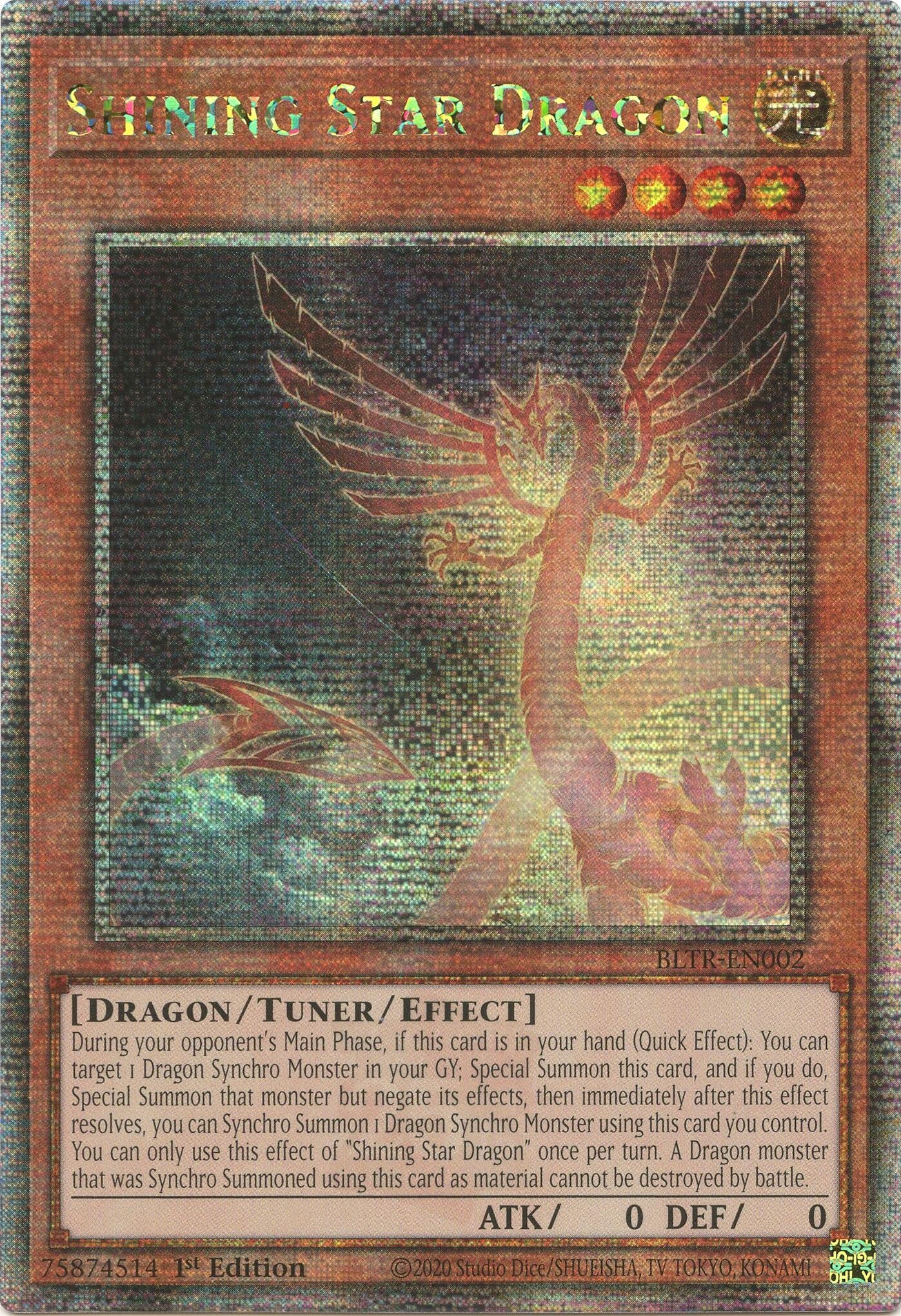 Shining Star Dragon (Quarter Century Secret Rare) (2) (BLTR) - YuGiOh Single